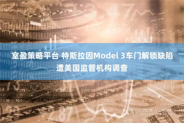 室盈策略平台 特斯拉因Model 3车门解锁缺陷遭美国监管机构调查